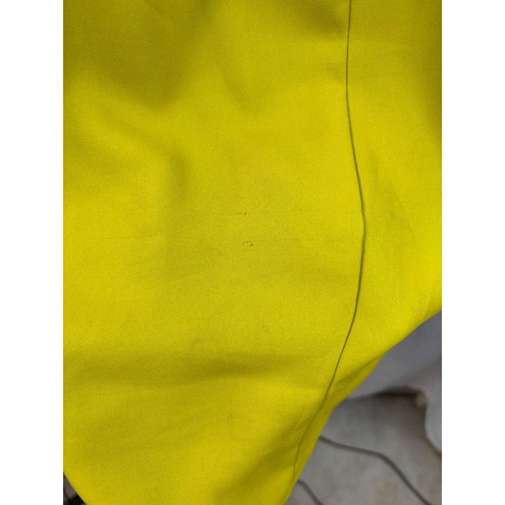 Express Womens Chartreuse Yellow Mock Neck Pleated Sleeveless Sheath Dress Small - Picture 3 of 6